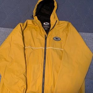Black dog rain jacket
